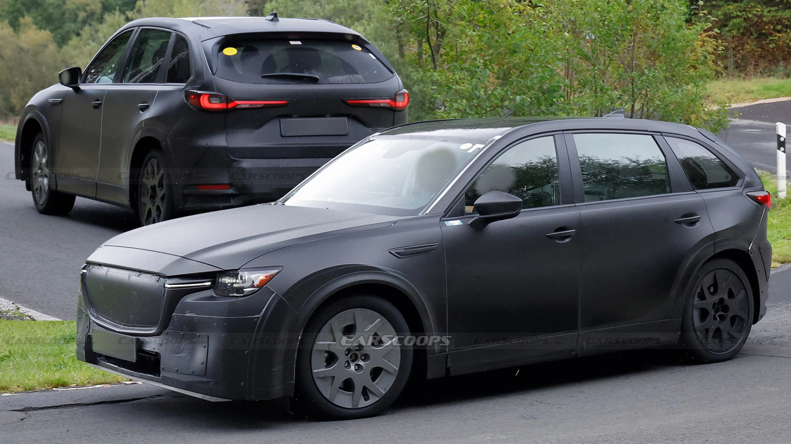 Mazda's next electric SUV spied as a shortened CX-90 test mule with a dedicated EV platform