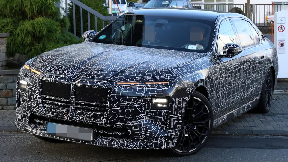 Spy shots capture Alpina's first BMW-owned model testing in modified 7-Series form, wrapped in camouflage up front.