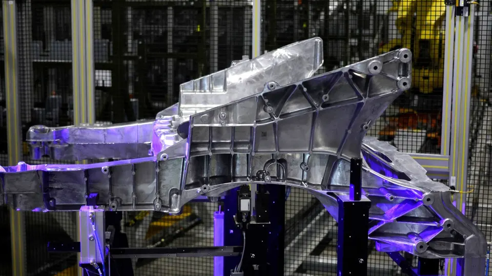 Ford's giant aluminium casting, one of two that replaces 146 separate parts